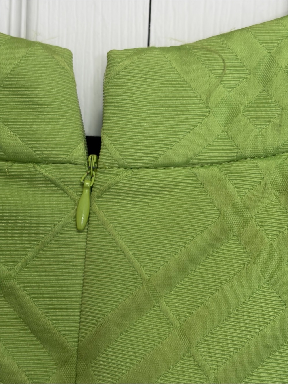 Vtg Jones New York Lime Green Sleeveless Shift Dress 12 flaws - Picture 11 of 12